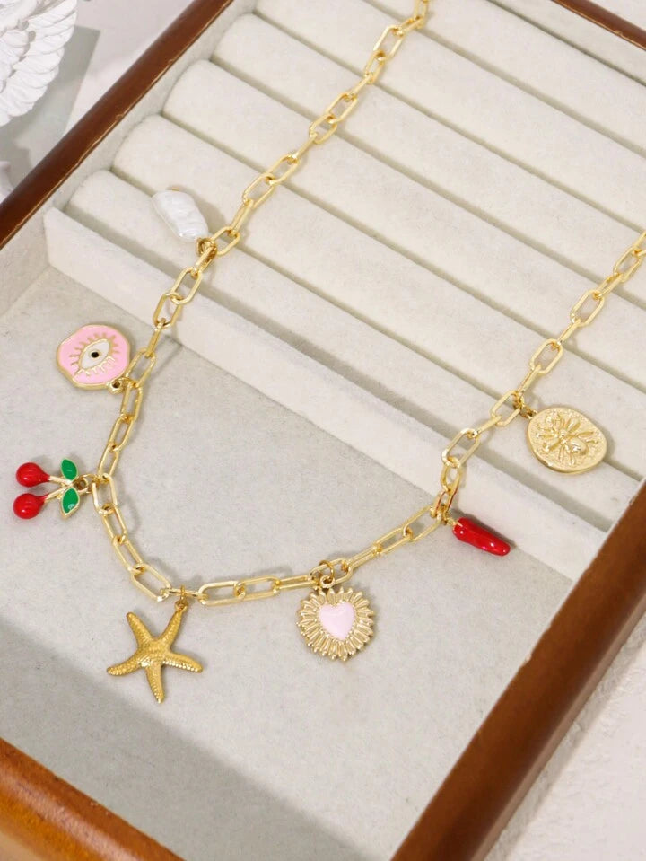 Collier Charms pinky