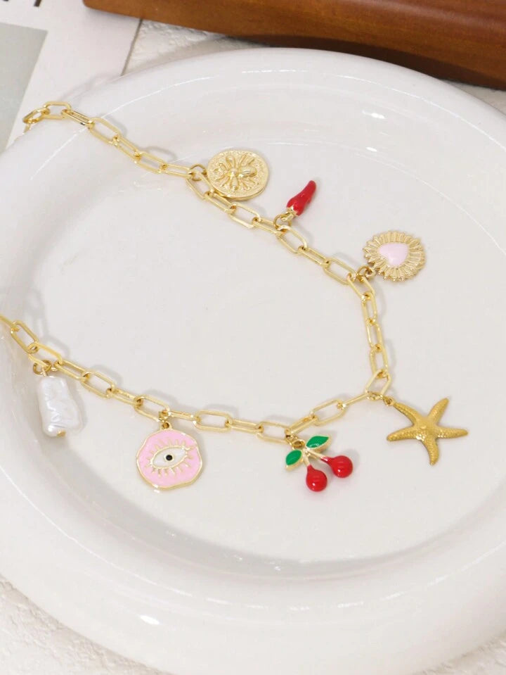 Collier Charms pinky