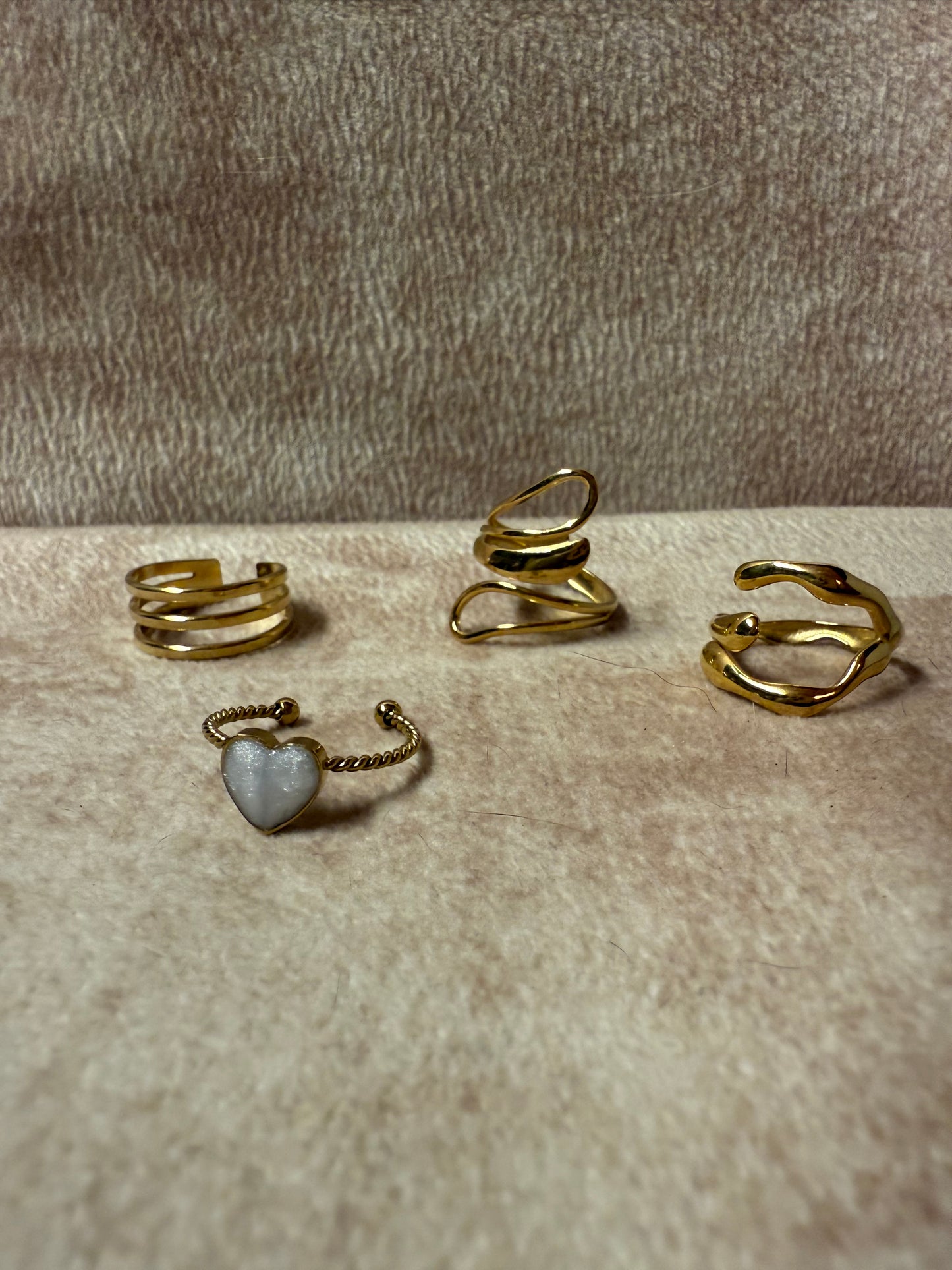 Set Bagues coeur de Marbre (4 units)