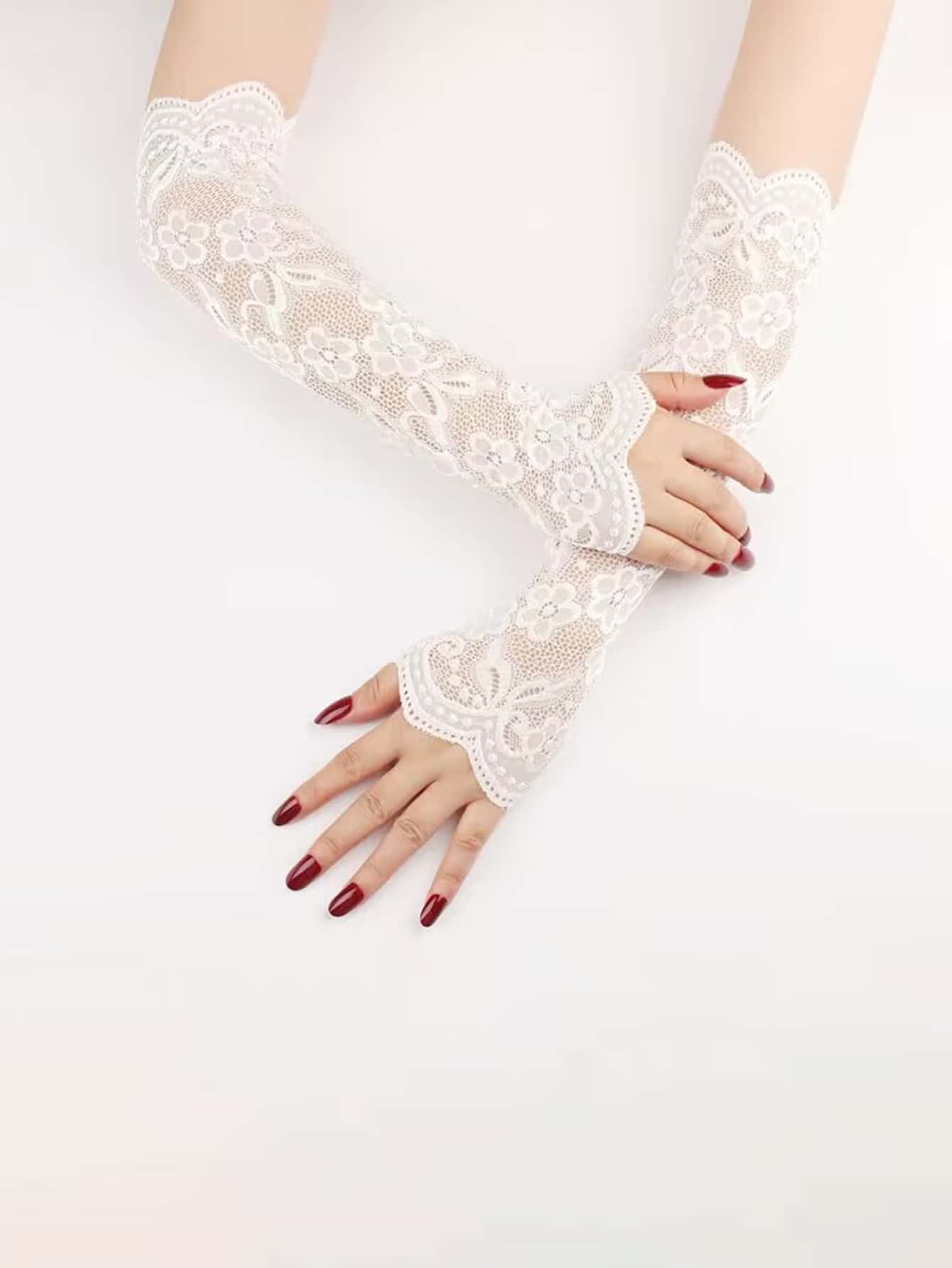 Gants Dentelle Noir / Blanc