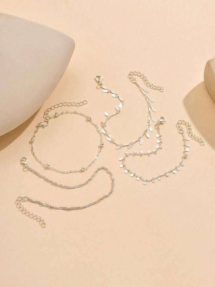 Chaine Argentée Cheville (4 pièces)