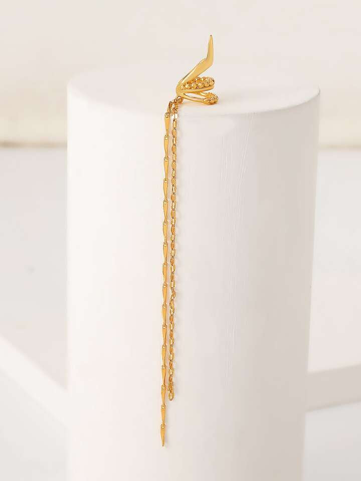 Boucle oreille chaine dorée
