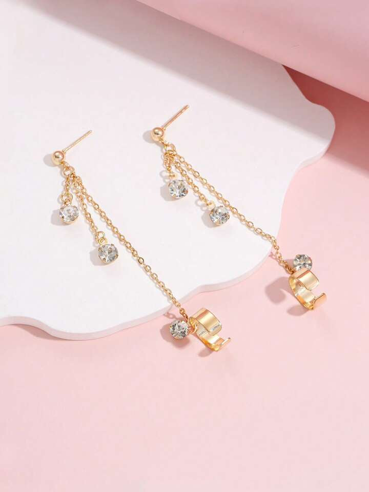 Double boucle oreille diams