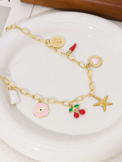 Collier Charms pinky