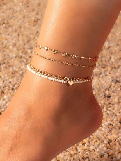 4 Bracelets - Doré & Perles