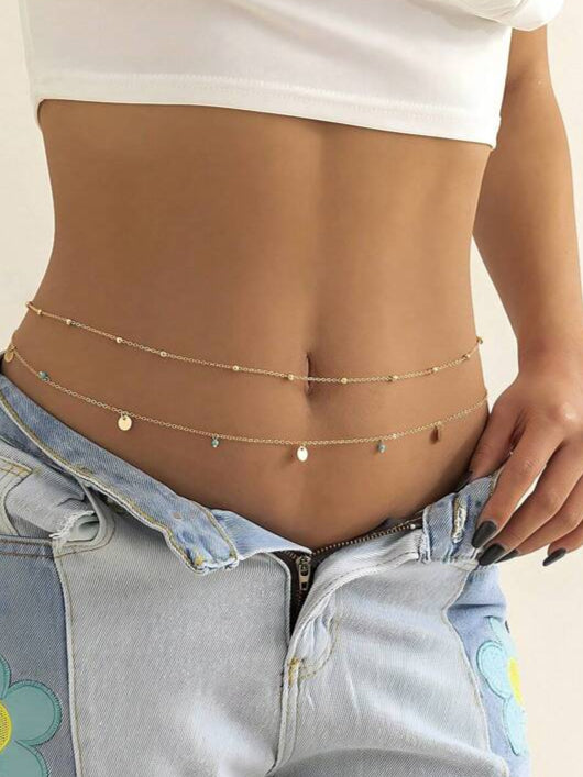 Ceinture Fines Perles Bleu Ciel