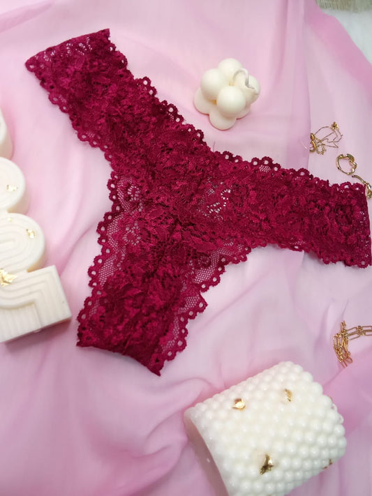 String Dentelle Bordeaux