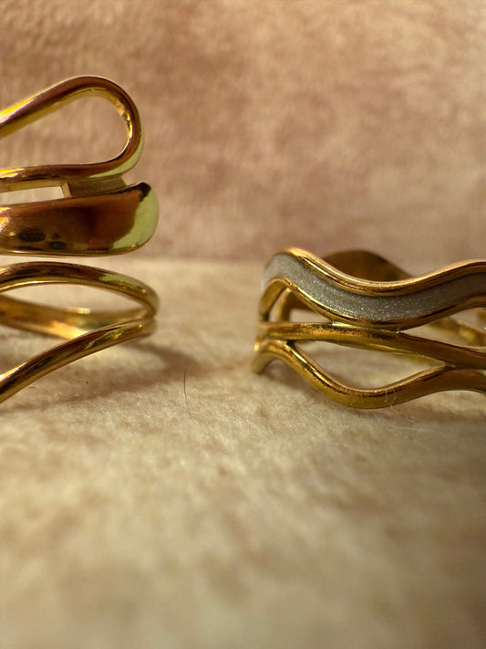 Set bagues Vagues de pierre (4 units)