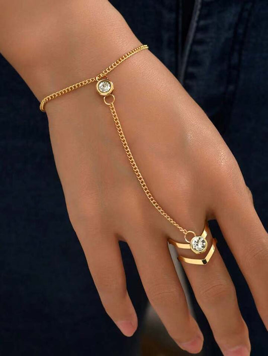Bracelet Bague Double diamants