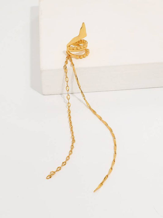 Boucle oreille chaine dorée