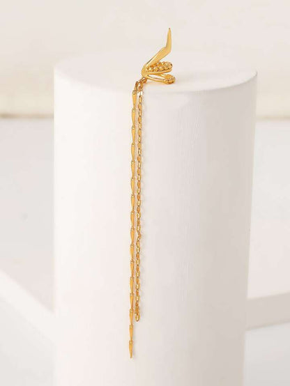 Boucle oreille chaine dorée
