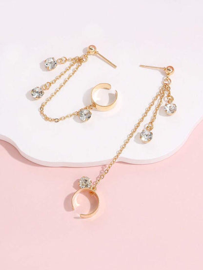 Double boucle oreille diams