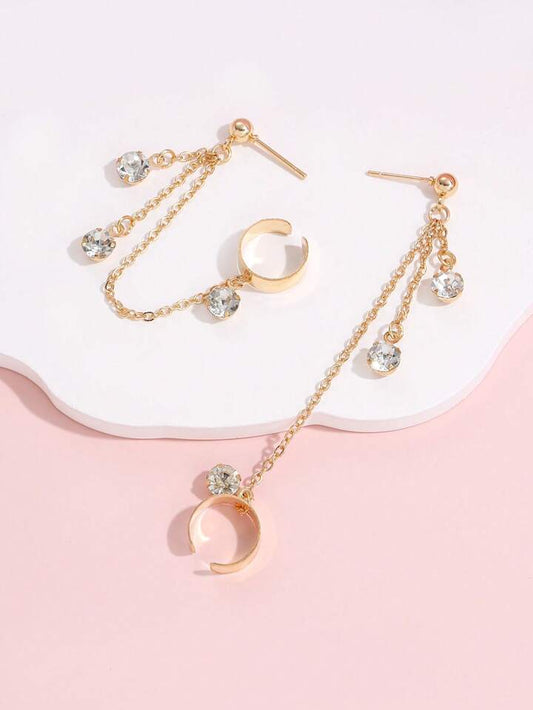 Double boucle oreille diams